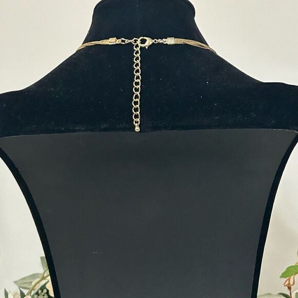 Vtg Layered Necklace Red Crystal & Art Glass Beads 5-Strand Silver-tone Chain - Picture 11 of 11